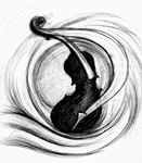 Violin drawing by Candace Knapp